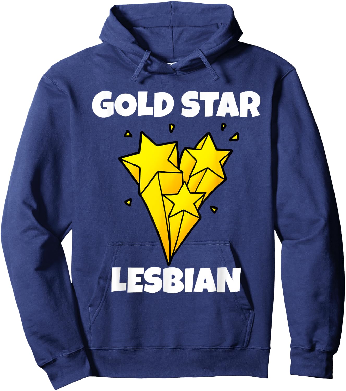 Funny Gold Star Lesbian Novelty Gay Pride Shirt Hoodie - Hoodie | Navy