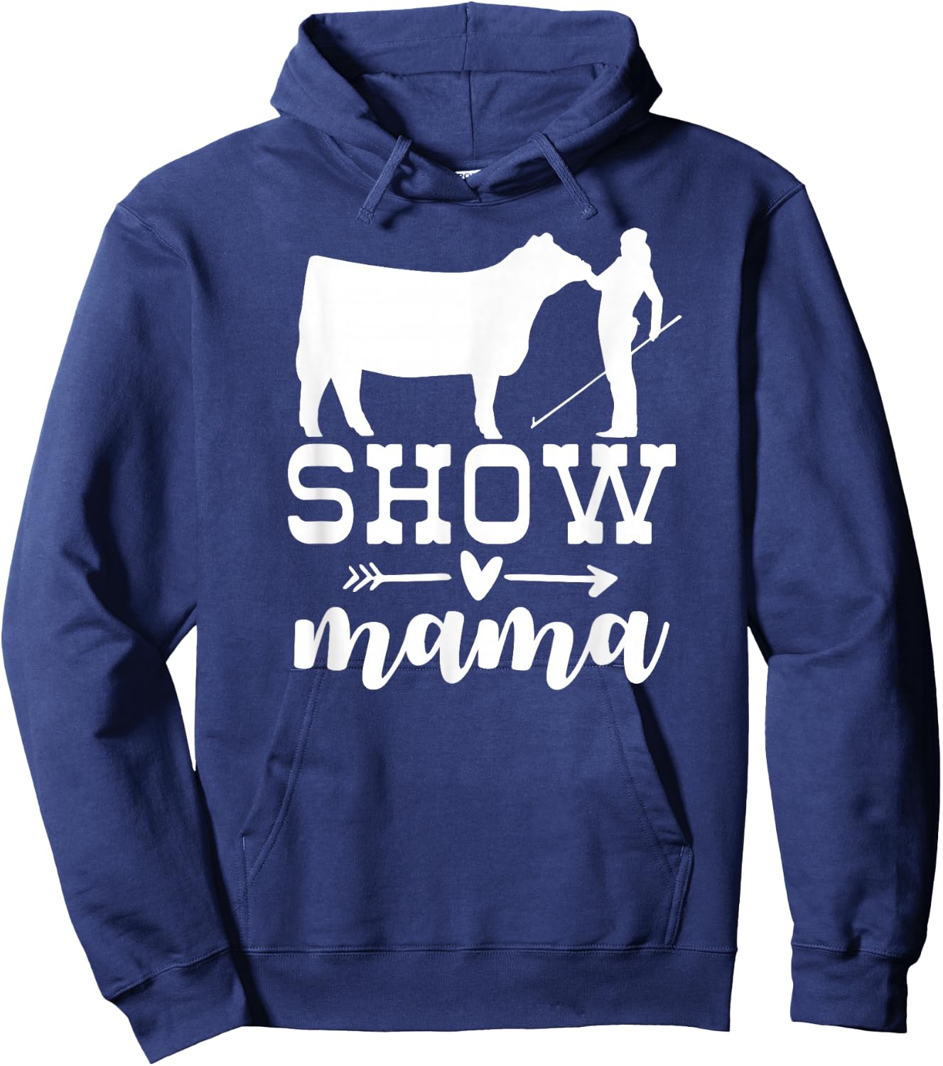 Show Cattle Life Show Cow Mom, Beef Mom - Women's Black Small Regular Fit Cotton Polyester Novelty Hoodie - Hoodie | Navy