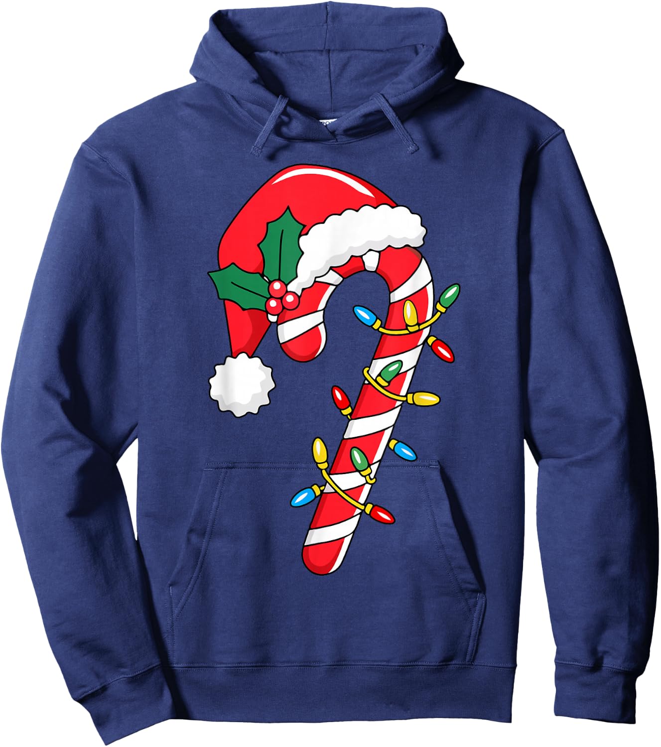 Christmas Candy Cane Santa Xmas Kids Toddler Youth Women Men Hoodie - Hoodie | Navy