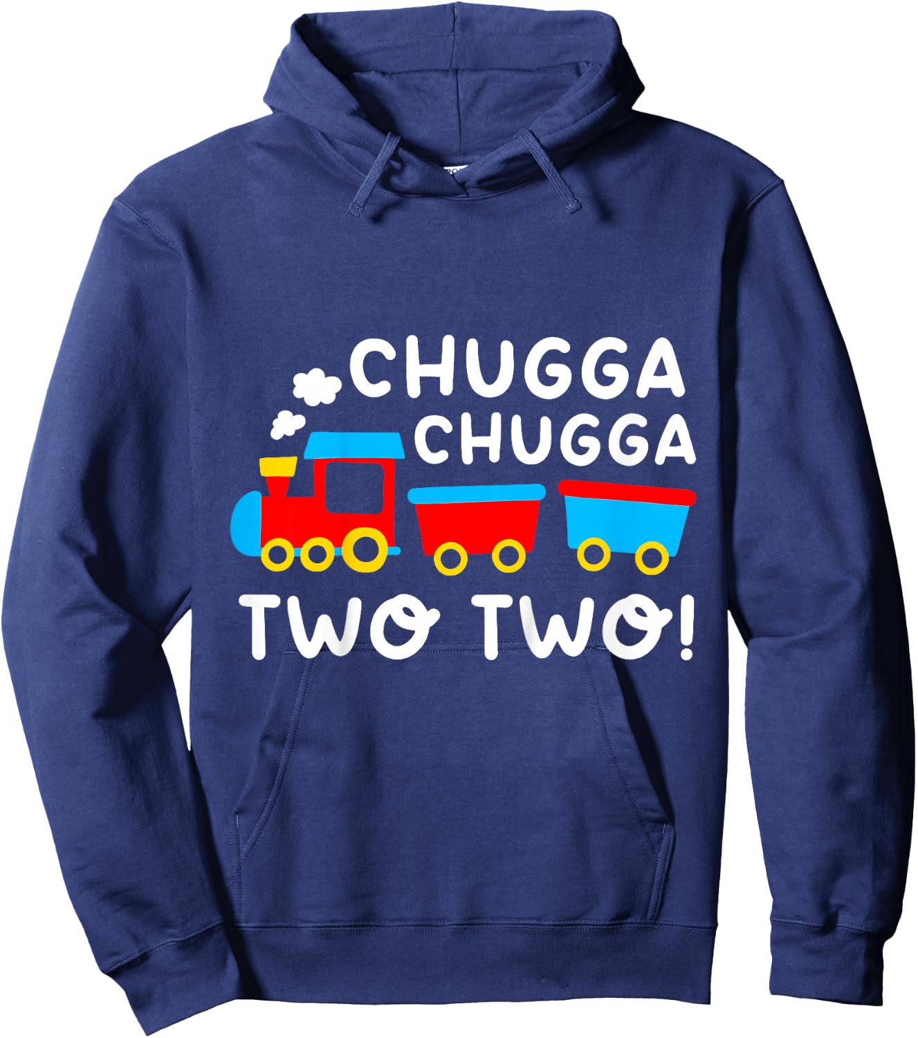 Kids 2nd Birthday Boy Train Chugga Chugga Two Two Toddler Hoodie - Hoodie | Navy