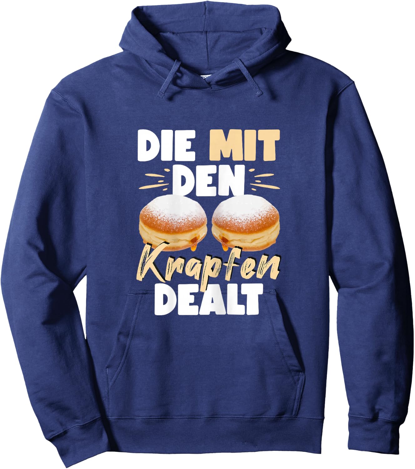 Women's with The Krapfen Dealt Fancy Dress Draps Seller, black Hoodie - Hoodie | Navy