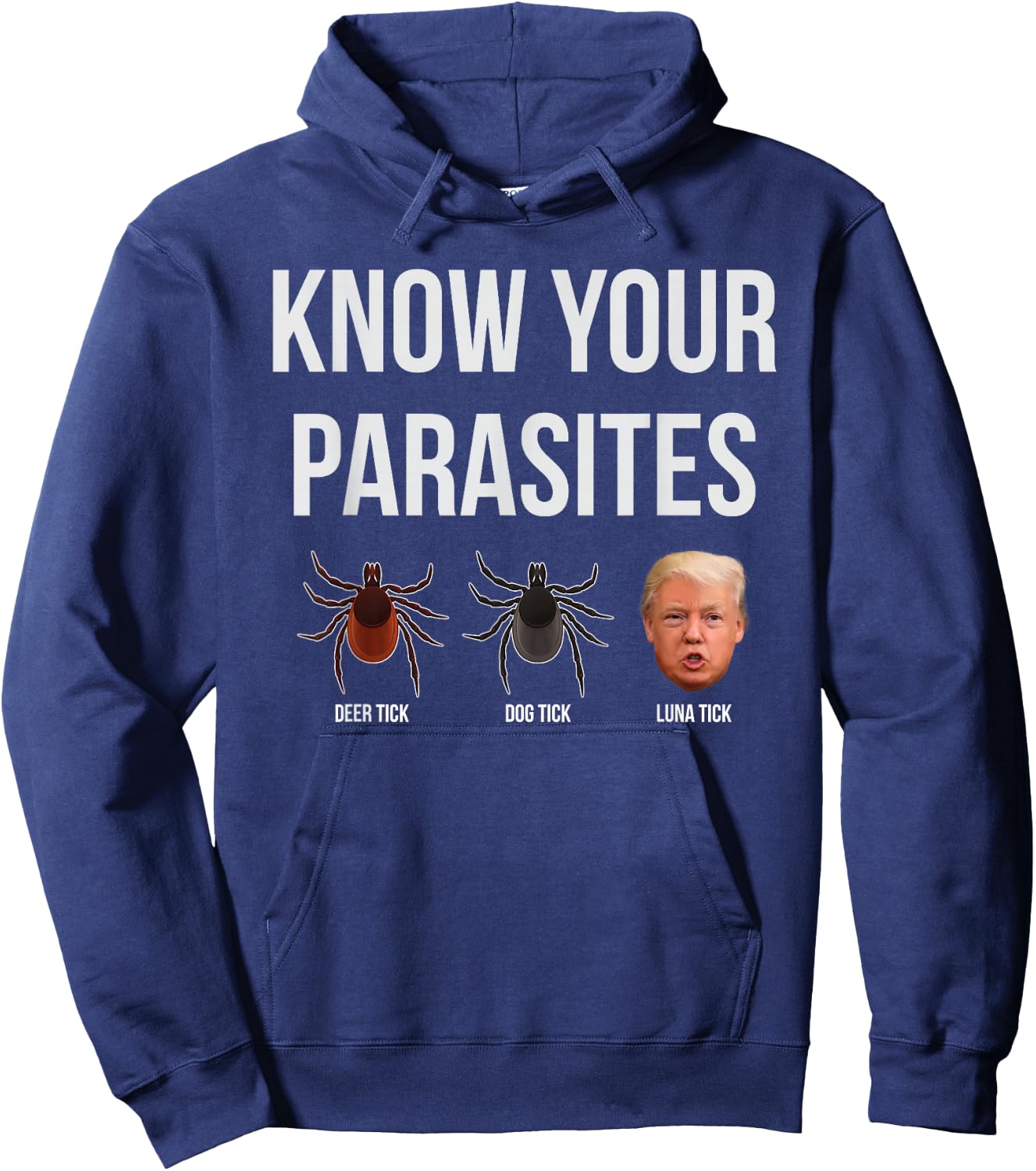Funny President Donald Trump Parasite Lunatic T Shirt Hoodie - Hoodie | Navy