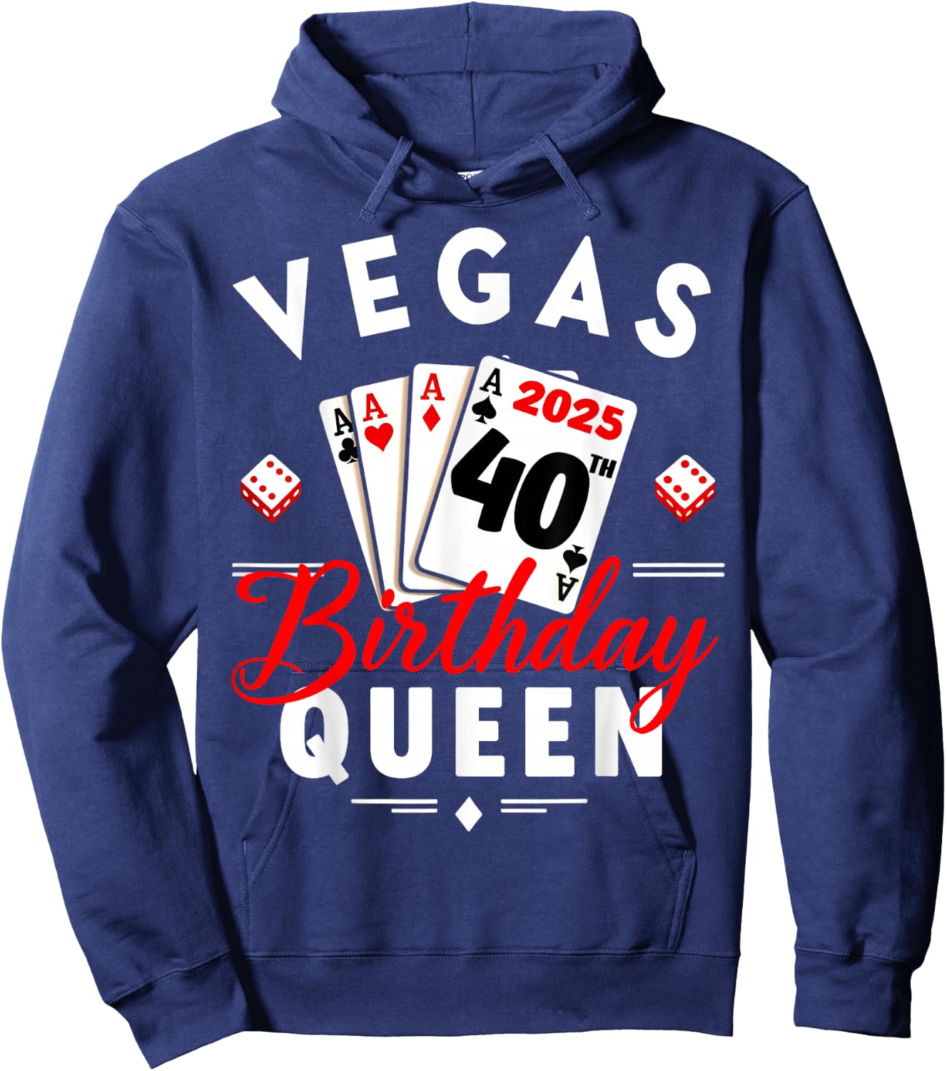 Las Vegas Girls Trip 2025 Vegas Queen 40th Birthday Squad Hoodie - Hoodie | Navy