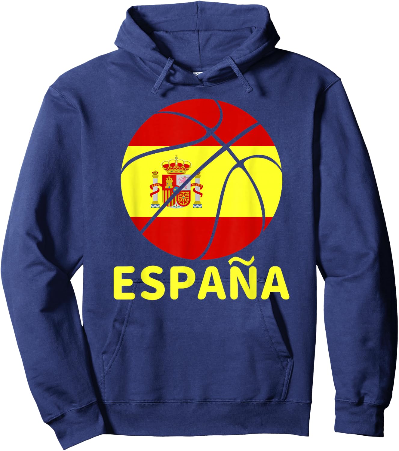 España Spain Spanish Basketball Jersey Flag Print Hoodie - Hoodie | Navy
