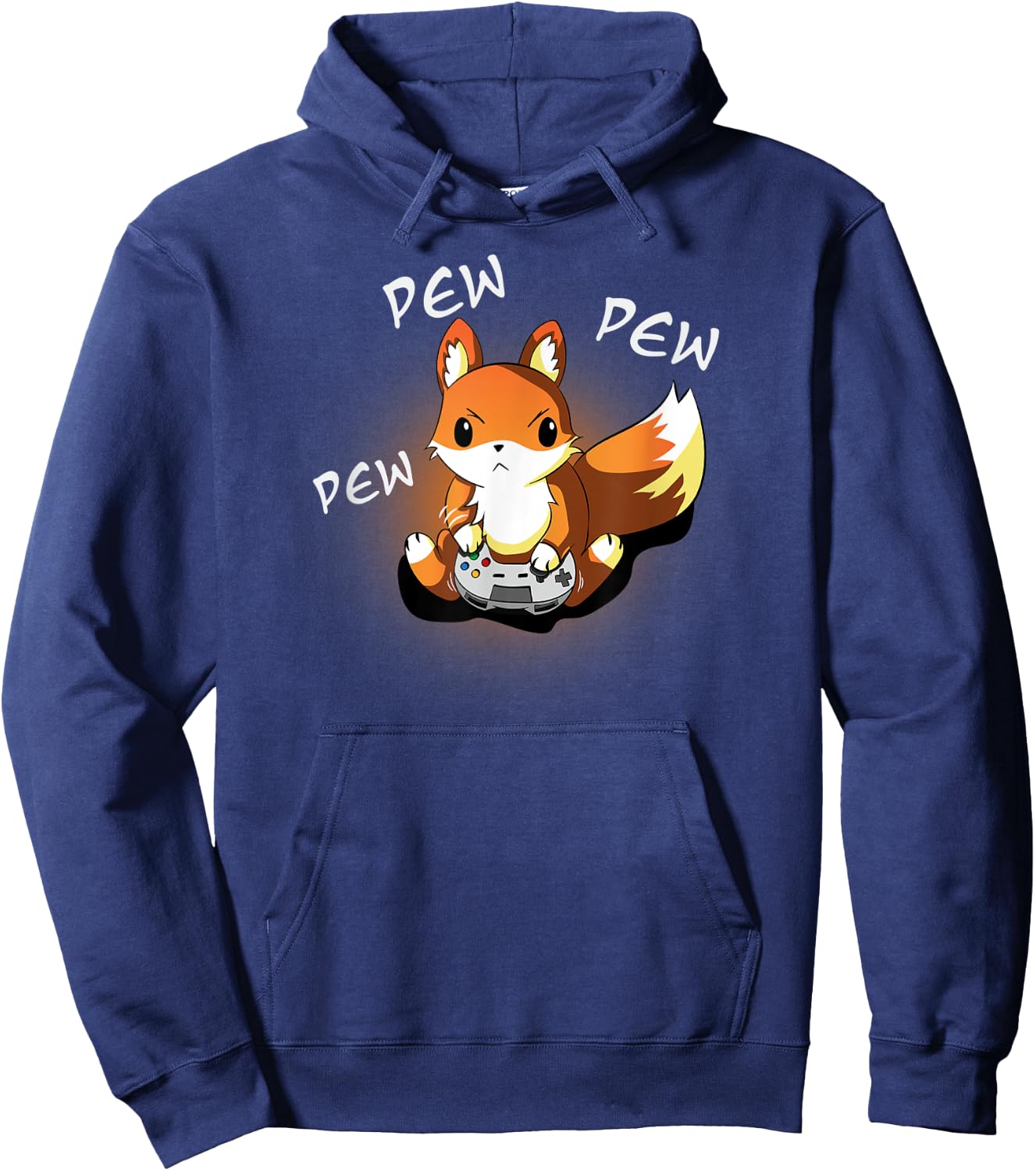 Angry Gamer Fox, Kawaii Funny Cute Gaming Design Hoodie - Hoodie | Navy