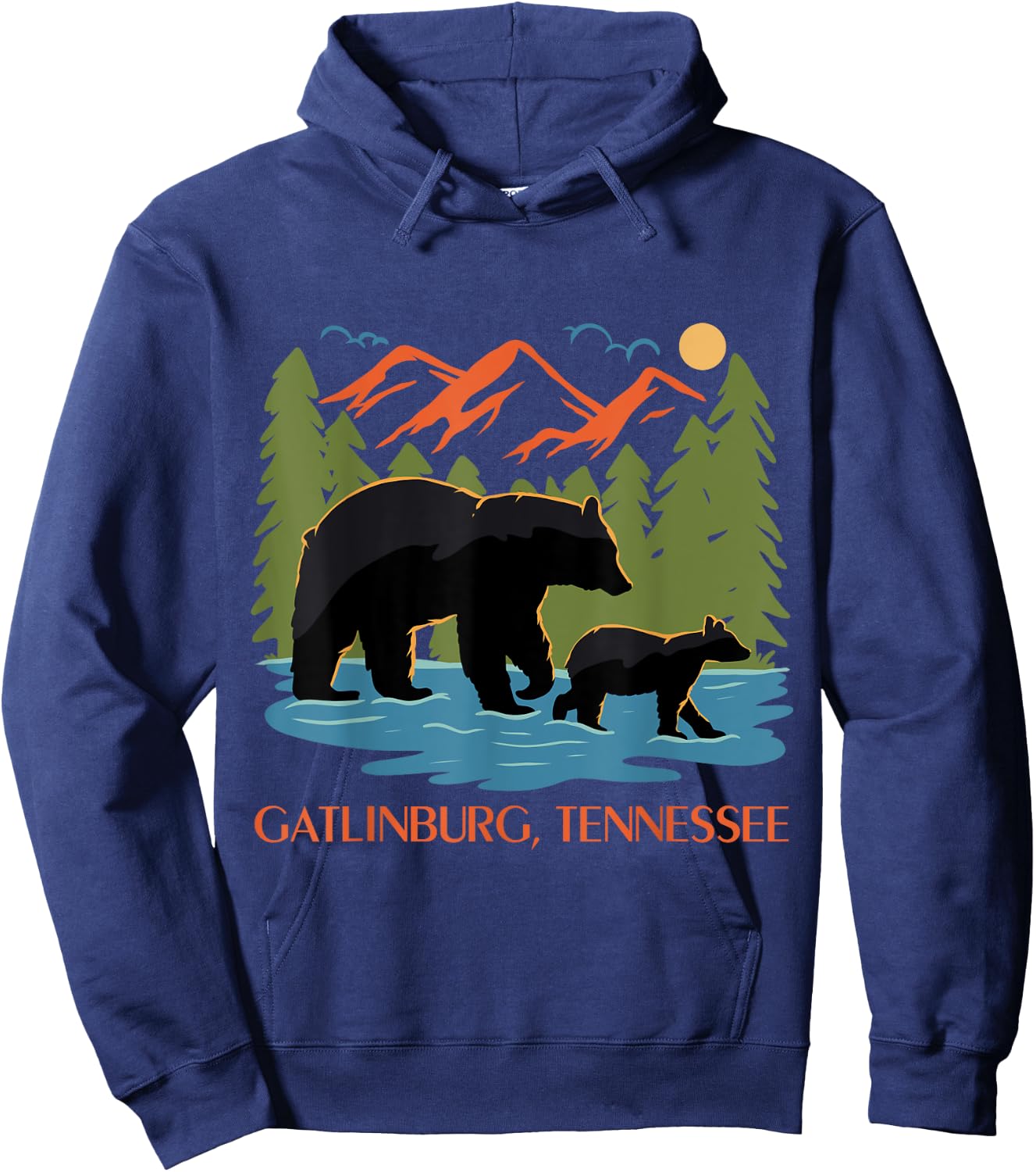 Vintage Gatlinburg Tennessee Smoky Mountains National Park Hoodie - Hoodie | Navy