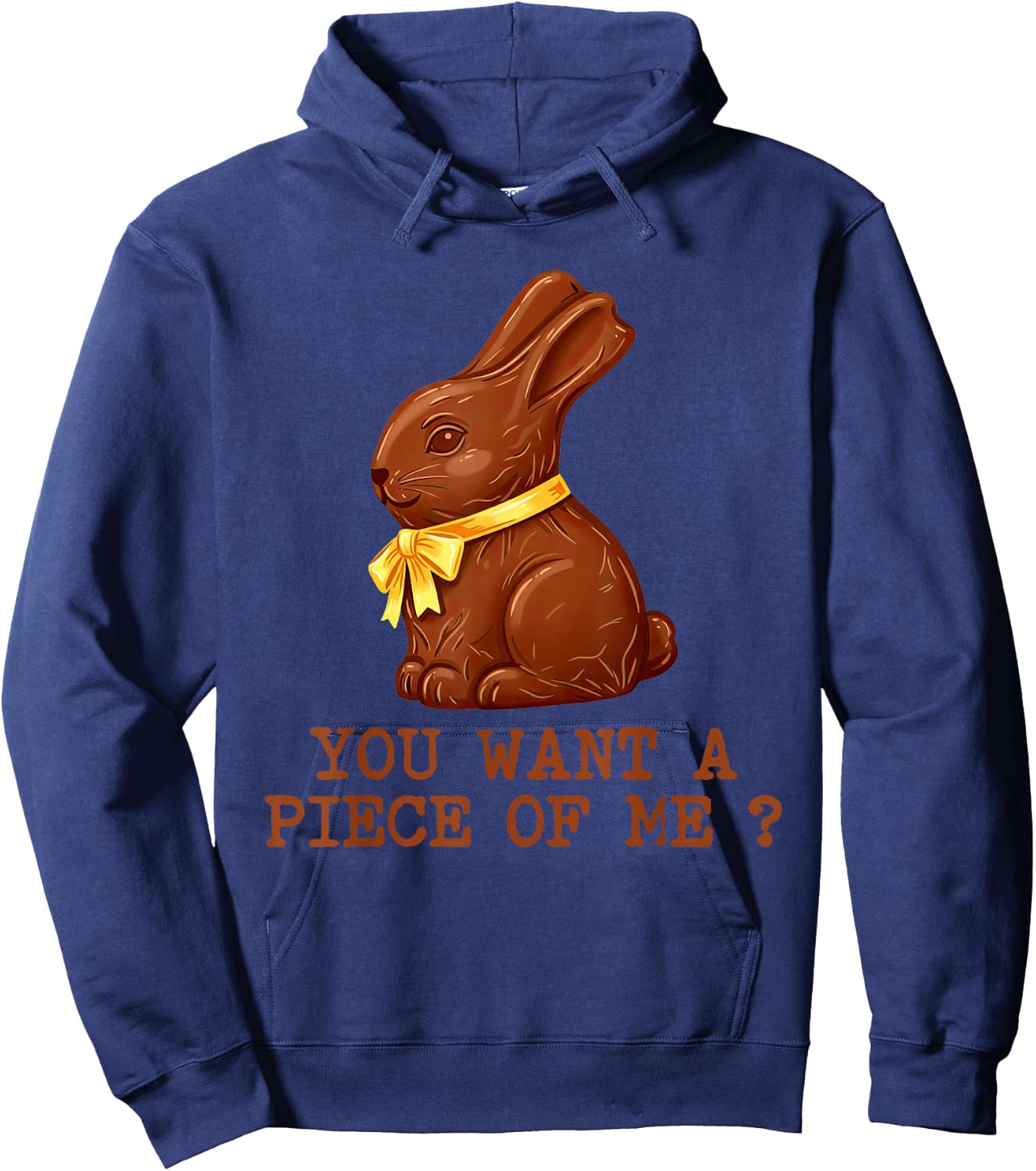 Funny Chocolate Bunny Easter Candy Lover Funny Quote Hoodie - Hoodie | Navy