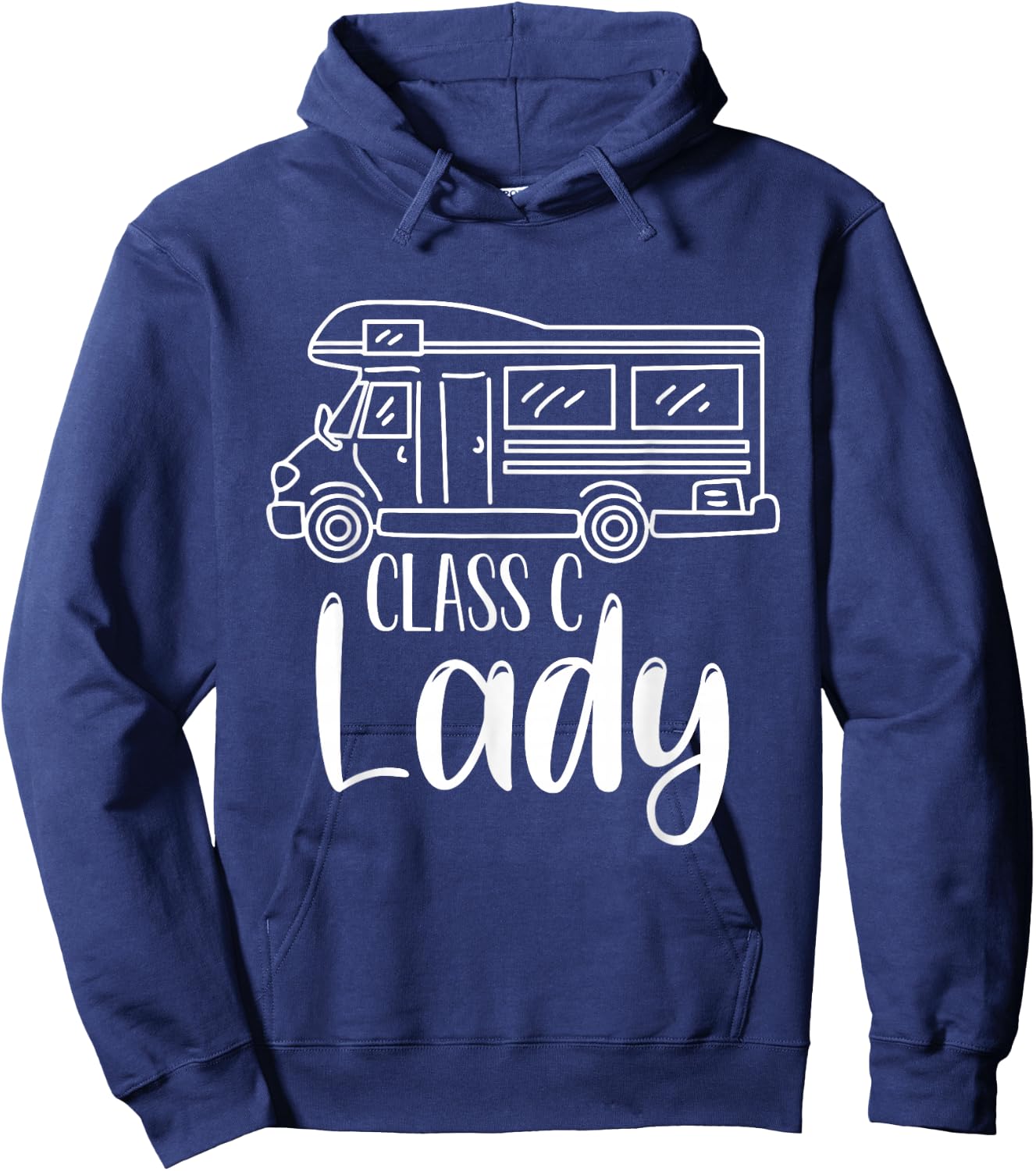 Women Class C Lady RV Recreational Vehicle Camping Road Trip Hoodie - Hoodie | Navy