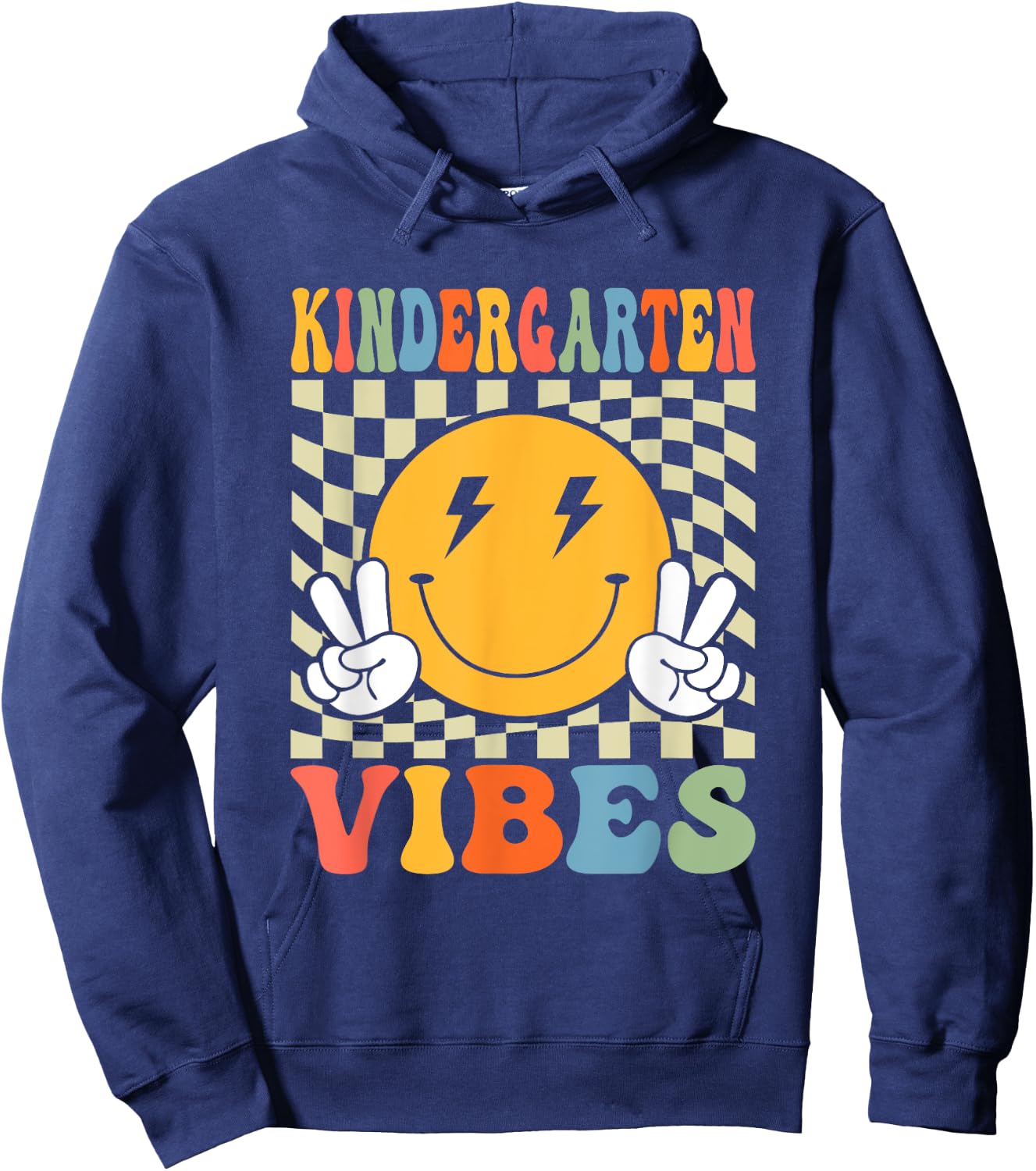 First Day Kindergarten Vibes Back To School Teacher Boy Girl Hoodie - Hoodie | Navy