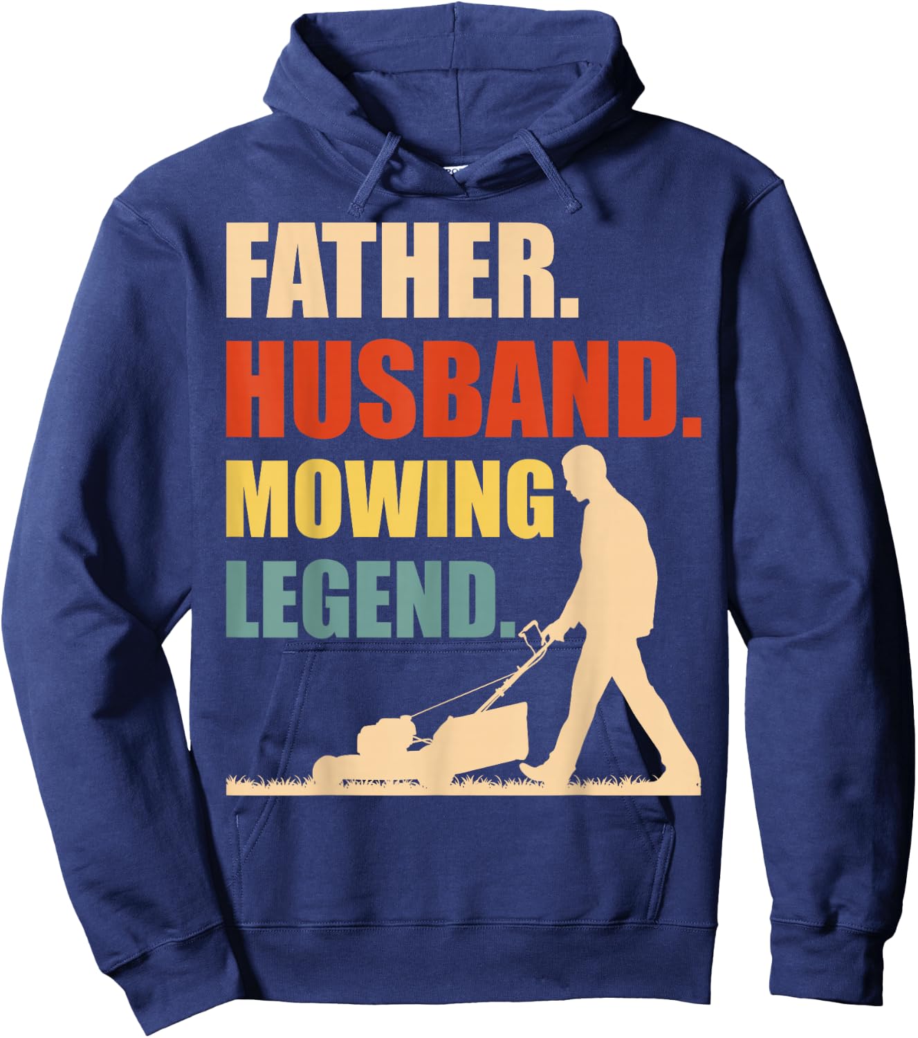 Cool Lawn Mowing Father Lawn Care Gardening Husband Hoodie - Hoodie | Navy
