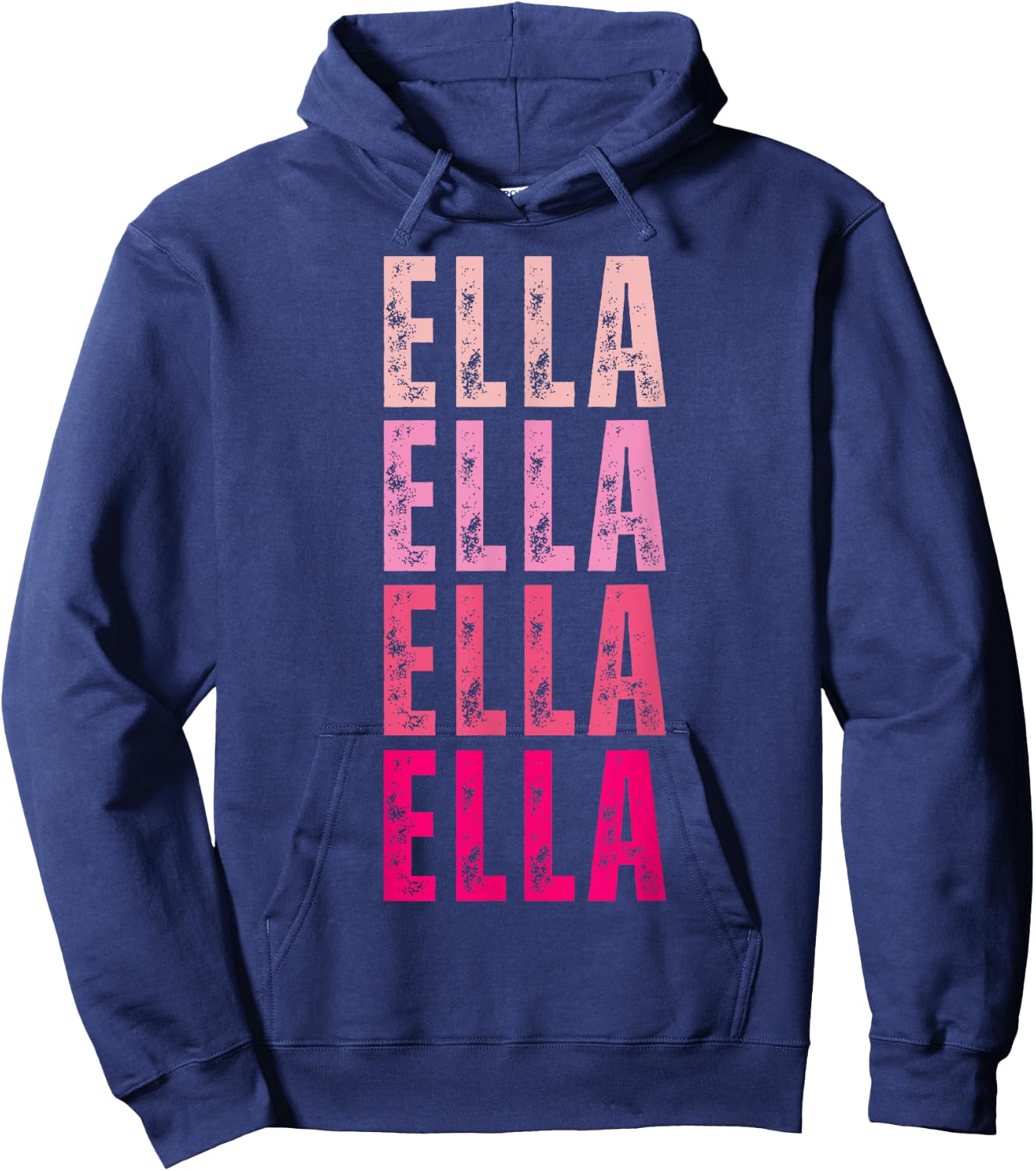 Personalized Name Ella I Love Ella 70's Vintage Hoodie - Hoodie | Navy