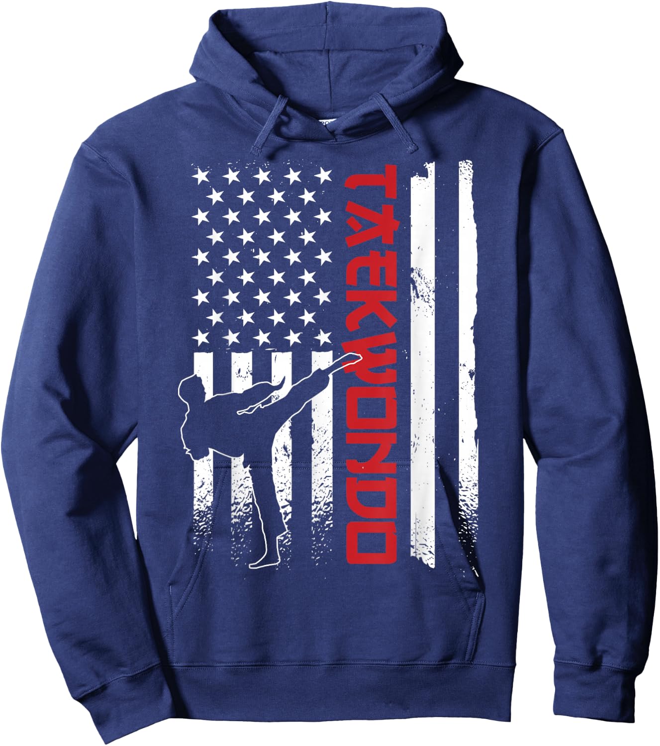 Taekwondo American Flag Taekwondo Fighter US Flag Hoodie - Hoodie | Navy