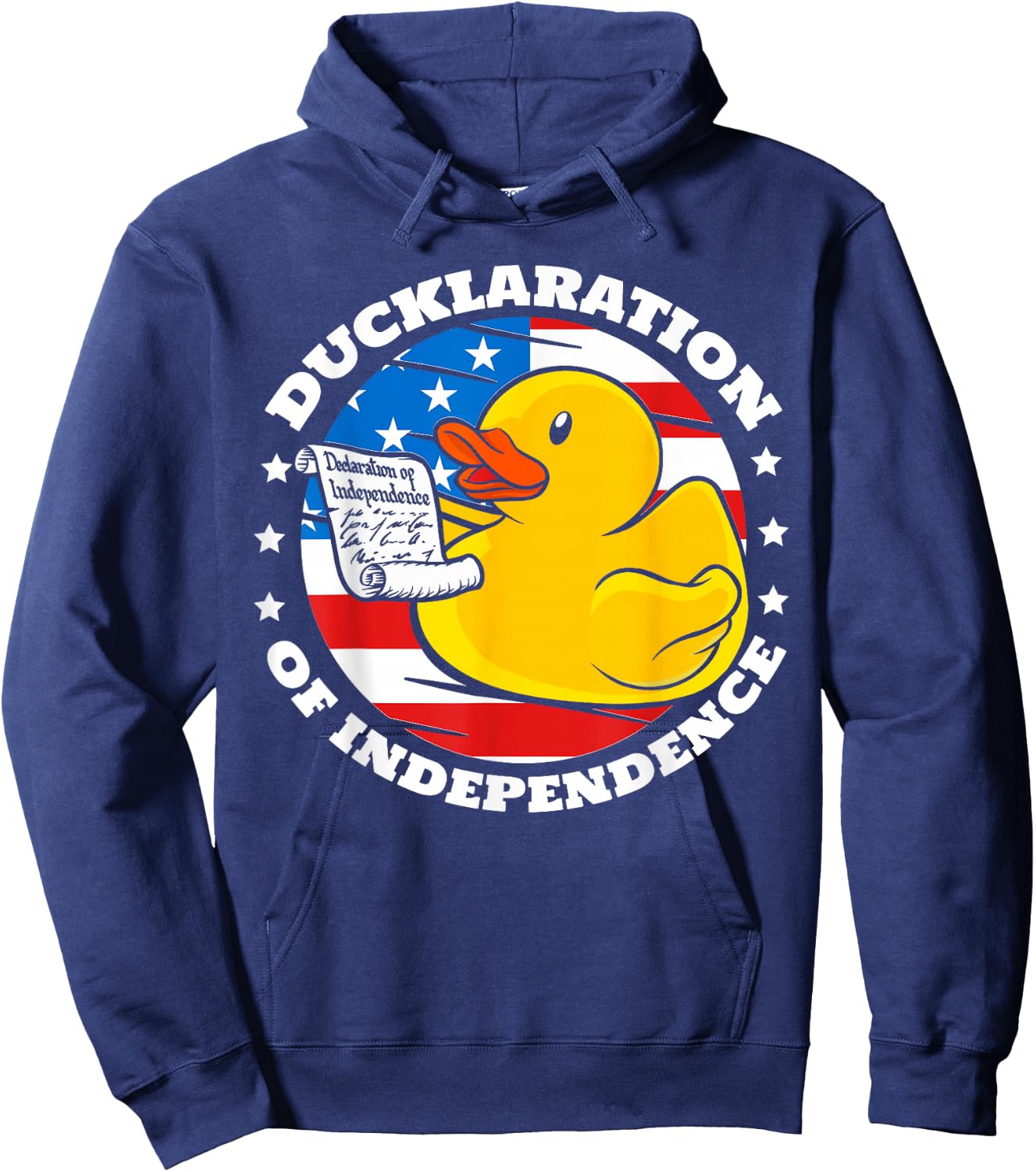 Ducklaration of Independence Duck 4th of July Patriotic Hoodie - Hoodie | Navy