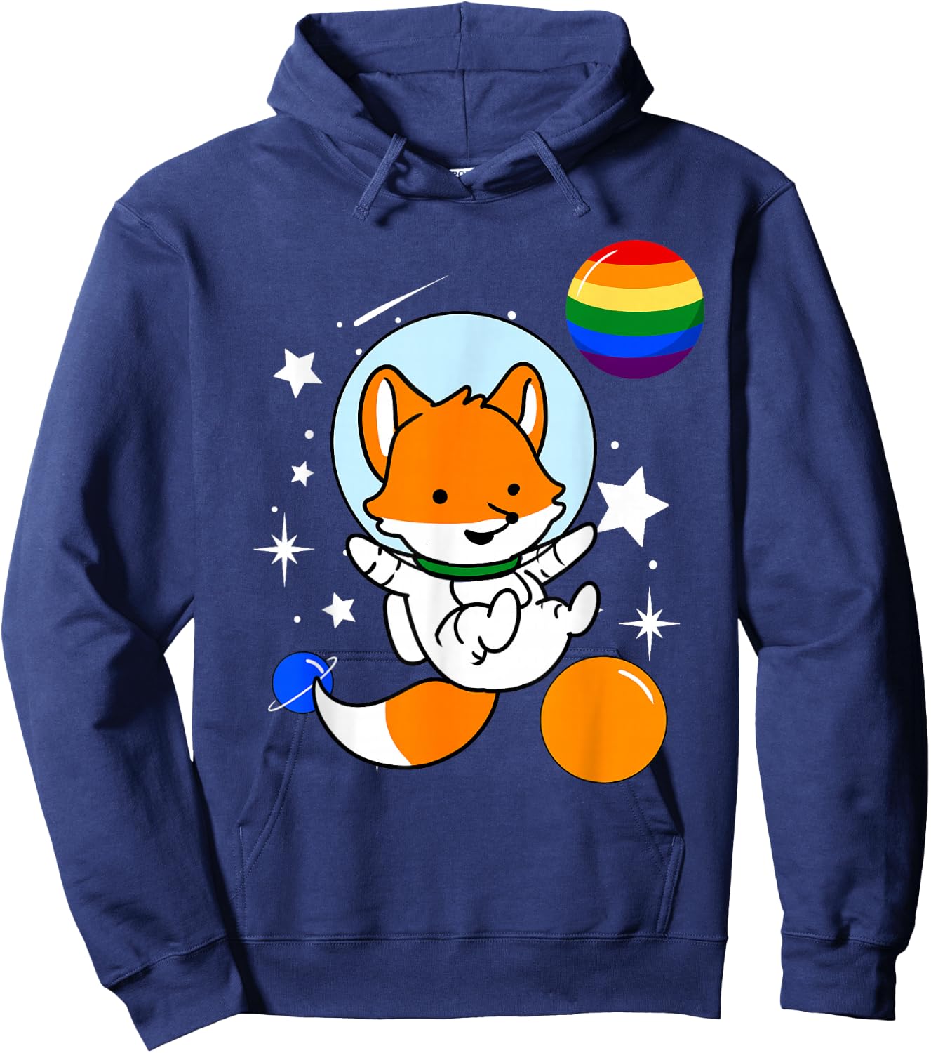 Fox Astronaut Gay Pride Hoodie - Hoodie | Navy