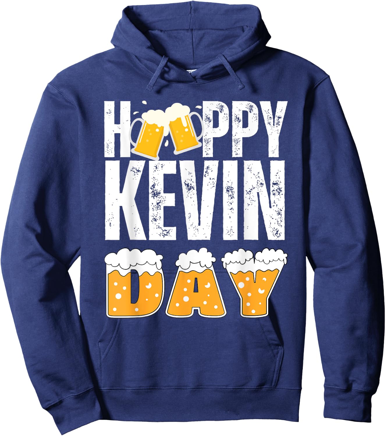 Vintage KEVIN Gifts Name Matching Birthday Party Beer Lover Hoodie - Hoodie | Navy