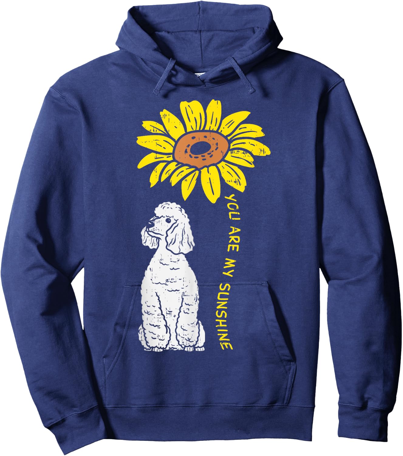 Sunflower Sunshine Poodle Dog Lover Owner Girls Women Gift Hoodie - Hoodie | Navy