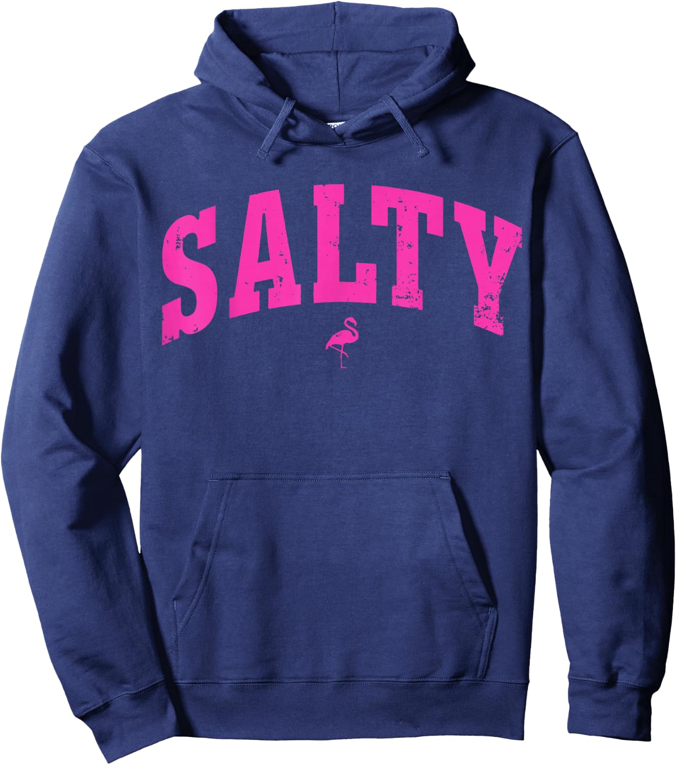 Salty Ocean Flamingo Life Coastal Summer Beach Girl Trendy Hoodie - Hoodie | Navy
