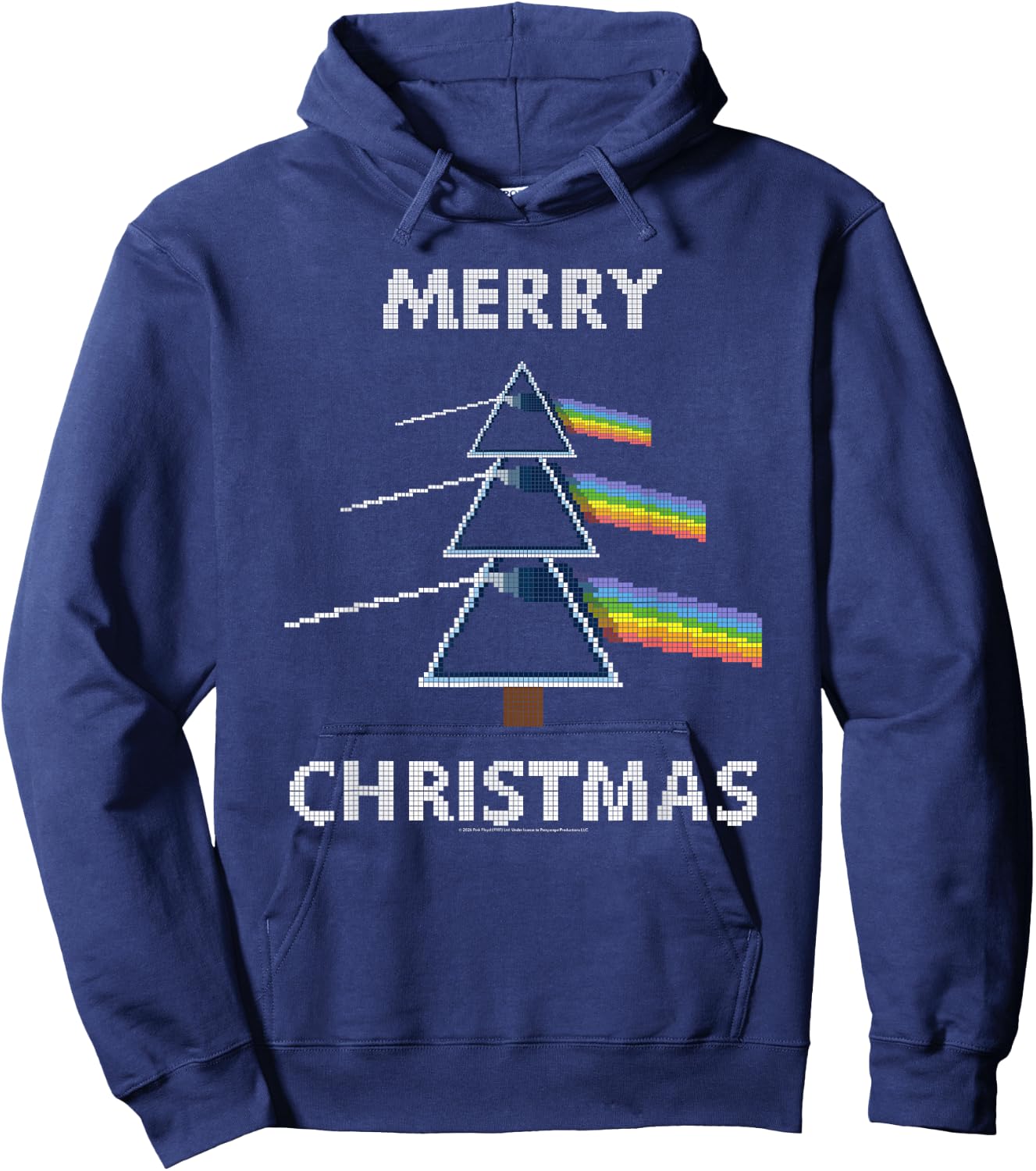 Pink Floyd The Dark Side of the Moon Prism Christmas Tree , black Hoodie - Hoodie | Navy