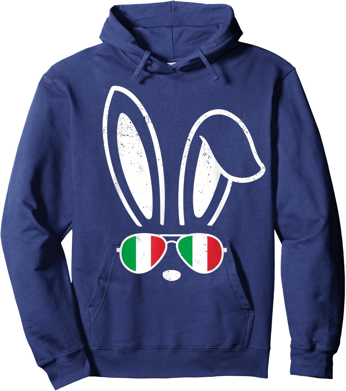 Bunny Ears Sunglasses Funny Easter 2025 Italy Flag Italian Hoodie - Hoodie | Navy