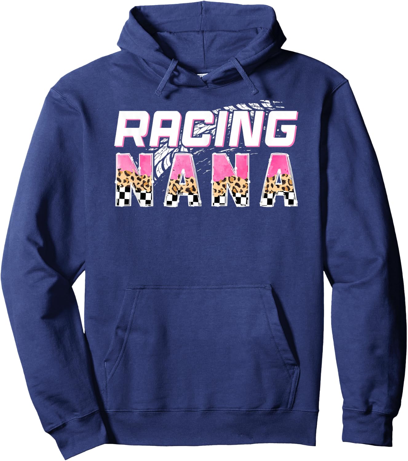 Racing Nana Leopard Race Nana Of A Racer Nana Hoodie - Hoodie | Navy