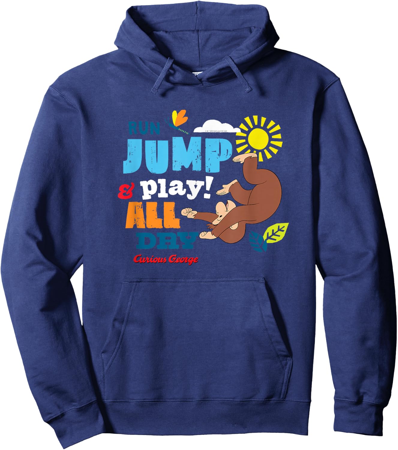 Curious George Run Jump & Play All Day Hoodie - Hoodie | Navy