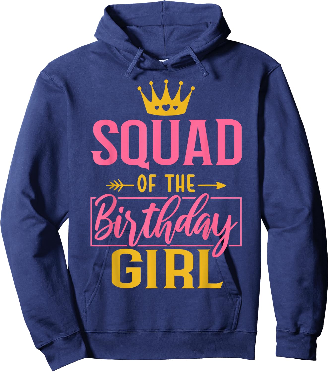 Squad of the Birthday Girl Cute Pink Matching Family Party Hoodie - Hoodie | Navy