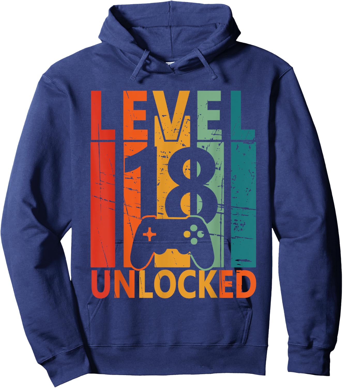 Level 18 Unlocked Gamer Birthday Gaming Birthday Boys Gifts Hoodie - Hoodie | Navy