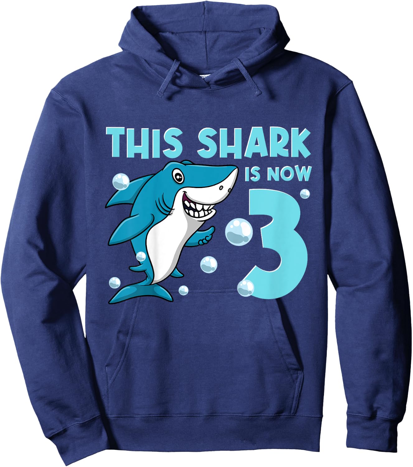 3rd Birthday This Shark Is Now 3 Year Old Boy Girl Hoodie - Hoodie | Navy
