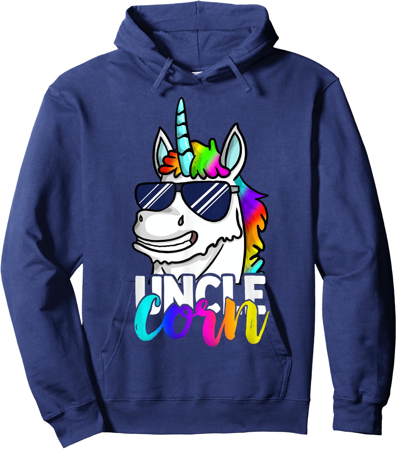 Funny Unclecorn Unicorn Uncle Cool Christmas Gift Hoodie - Hoodie | Navy