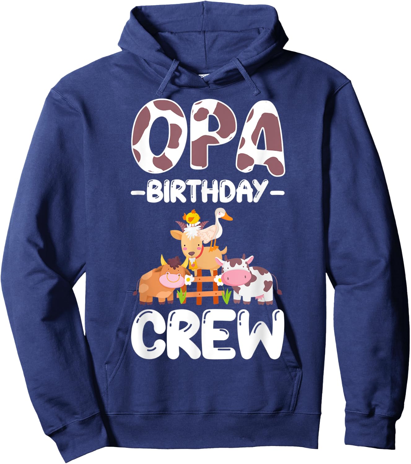 Opa Birthday Crew Farm Animal Family Bday Party Hoodie - Hoodie | Navy
