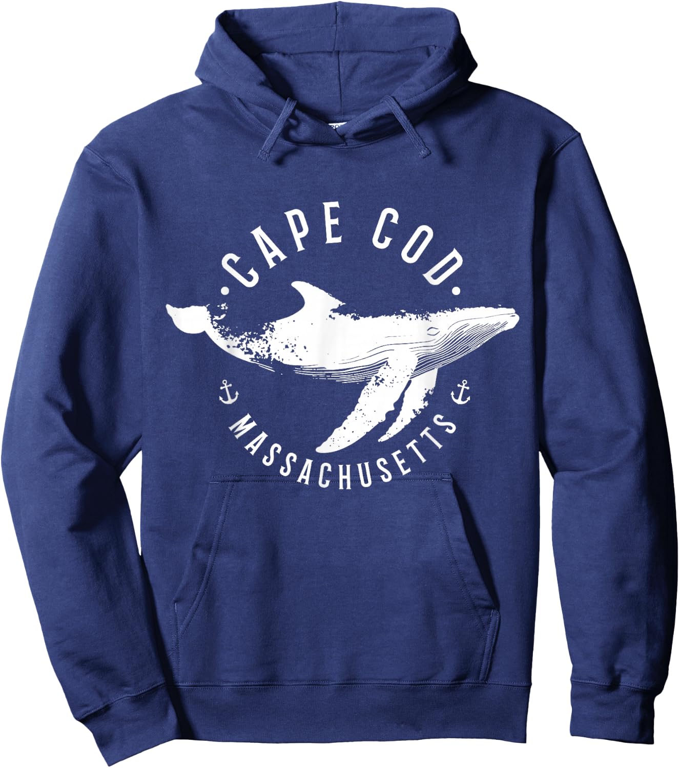 Cape Cod Massachusetts Souvenir Whale Ocean Nautical Hoodie - Hoodie | Navy