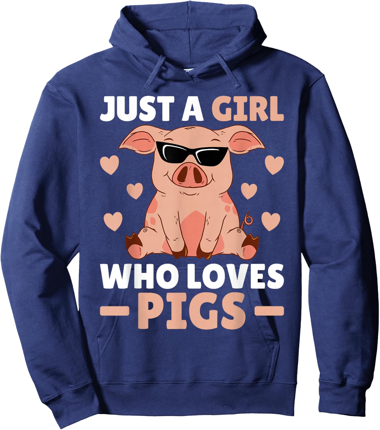 Just A Girl Who Loves Pigs Women Pig Lovers Pig Stuff Farmer Hoodie - Hoodie | Navy