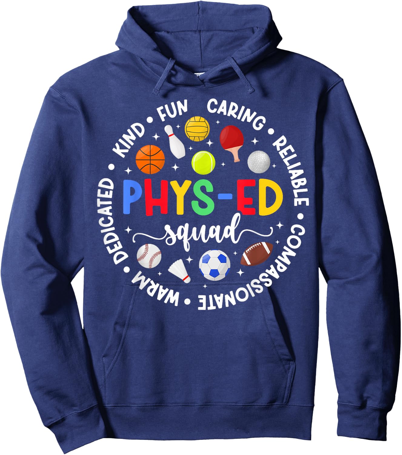 PHYS-Ed Squad Appreciation Circle PE Teacher PE Teaching Hoodie - Hoodie | Navy