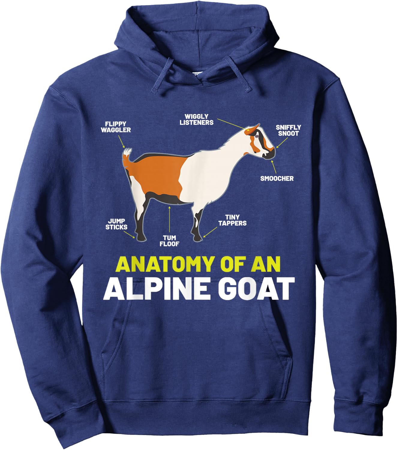 Anatomy Funny Farm Animal Humor Cute Lovers Alpine Goat Hoodie - Hoodie | Navy