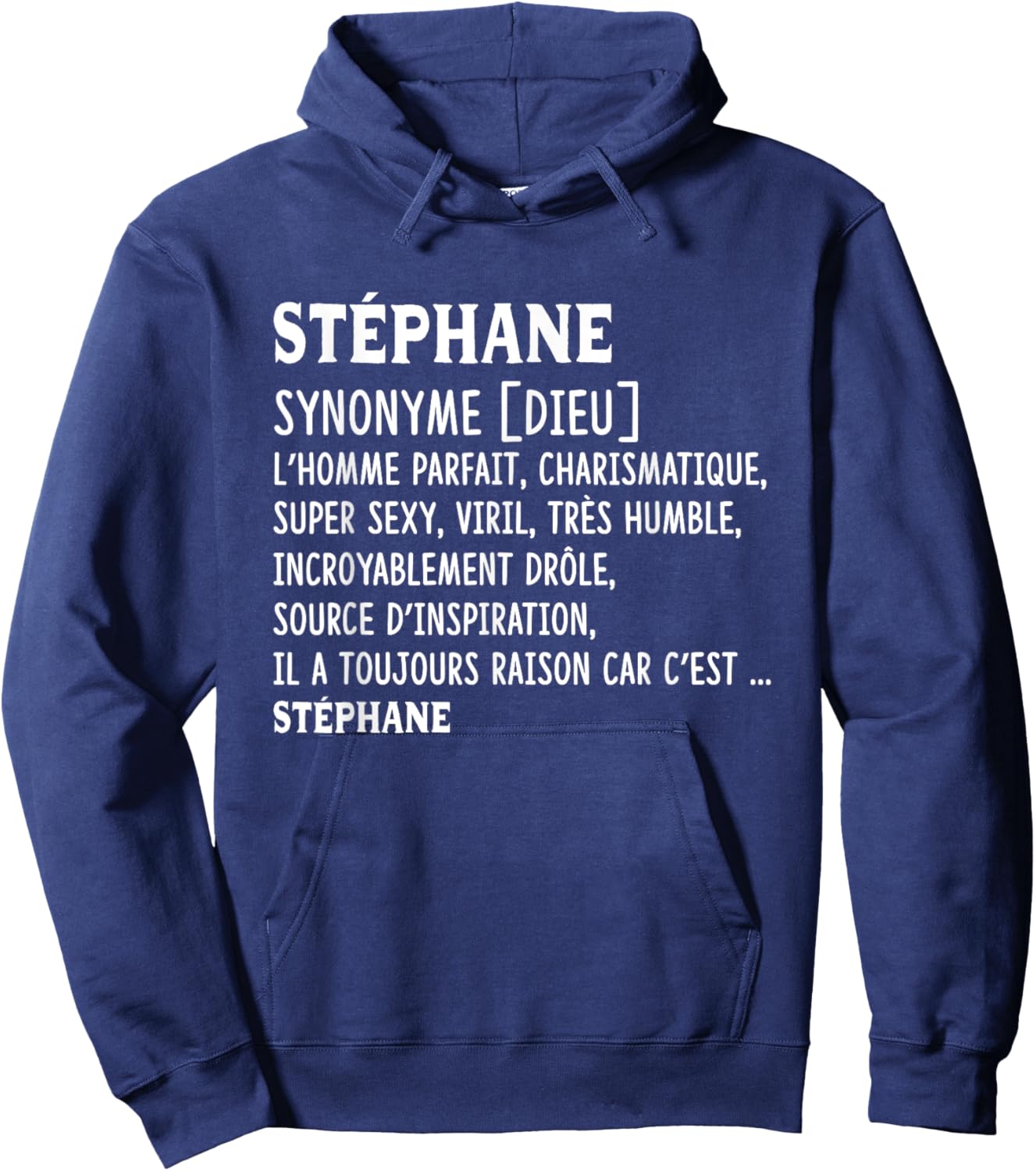 Man Humor Name Custom Stephane Definition , Black, S Hoodie - Hoodie | Navy