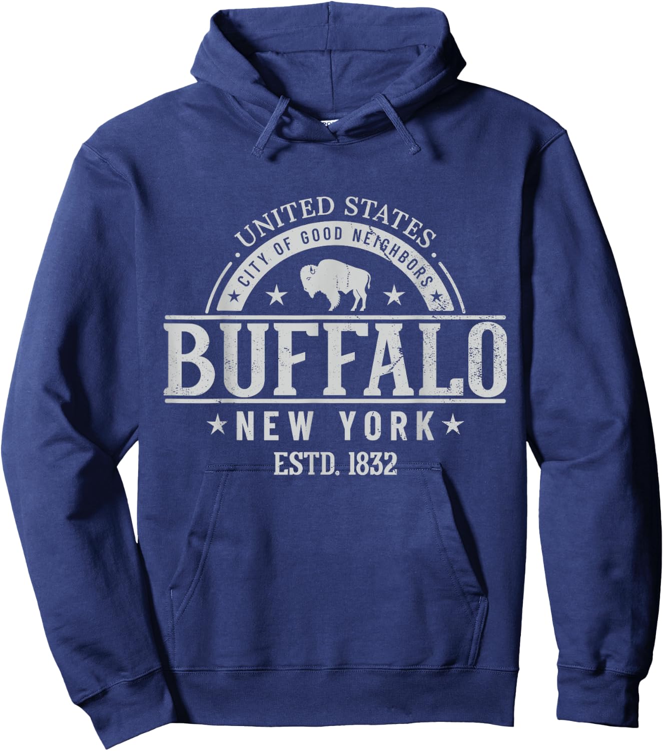 Vintage Buffalo New York The City Of Good Neighbors Est 1832 Hoodie - Hoodie | Navy
