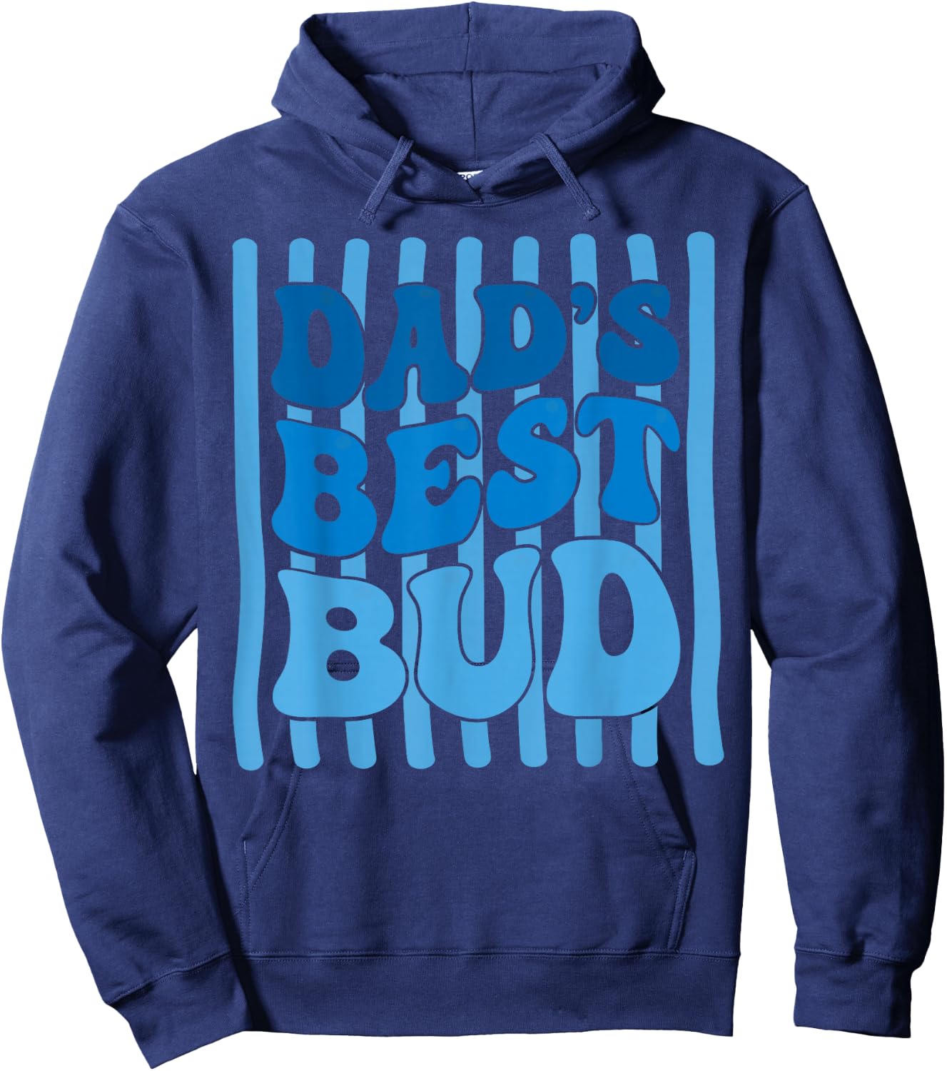 Striped Dad's Best Bud Boys Youth Kids Father's Day Hoodie - Hoodie | Navy