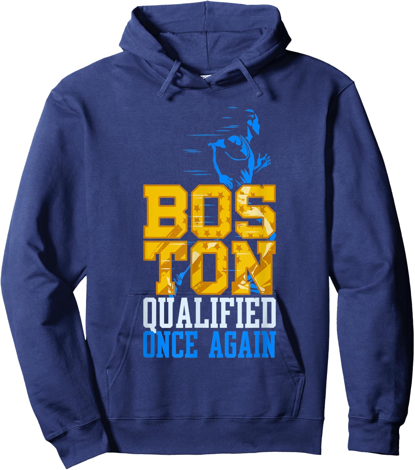 Boston Qualified Once Again Annual Running Training Hoodie - Hoodie | Navy