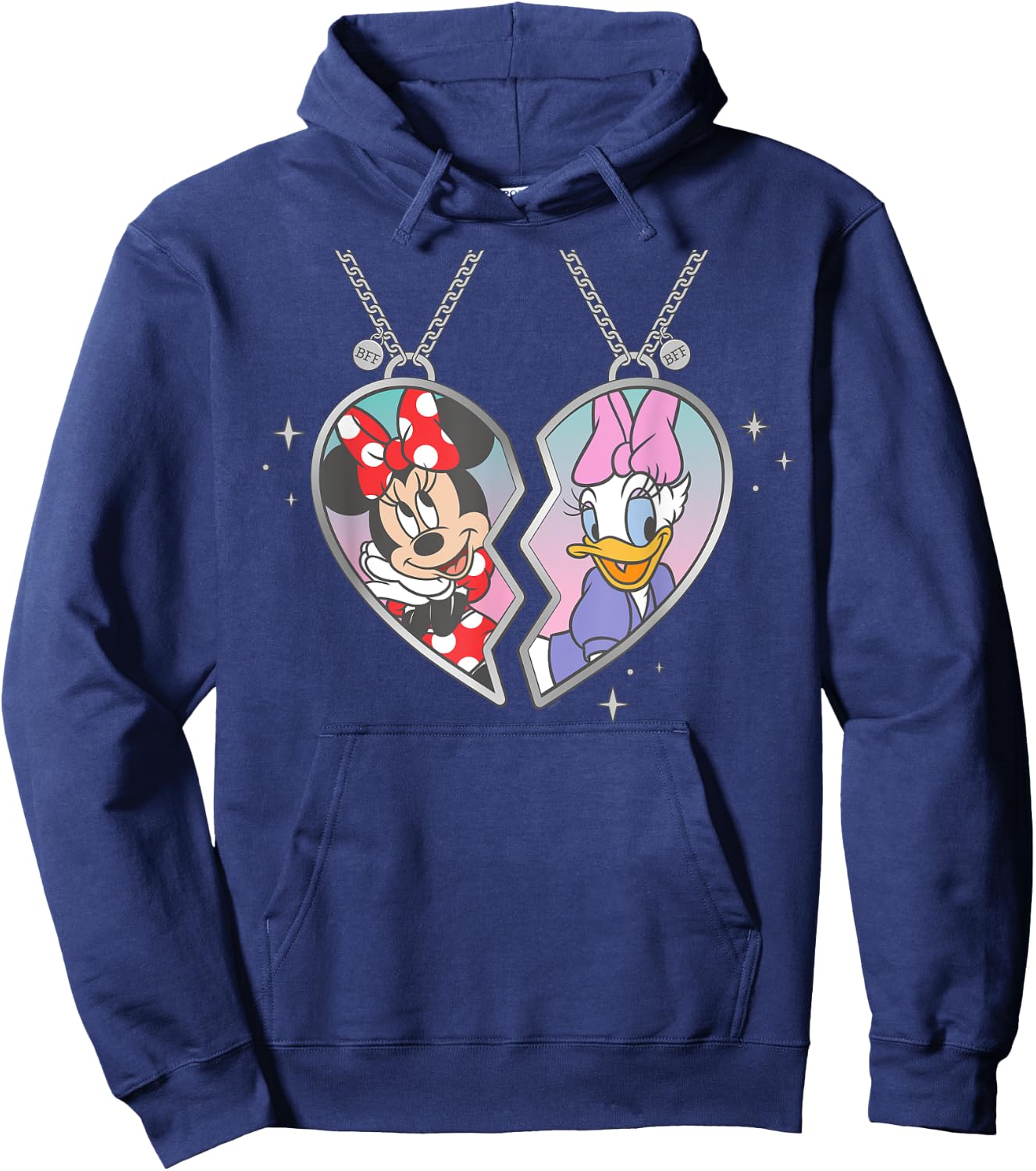 Disney Minnie and Daisy Best Friends Matching Heart Necklace Hoodie - Hoodie | Navy