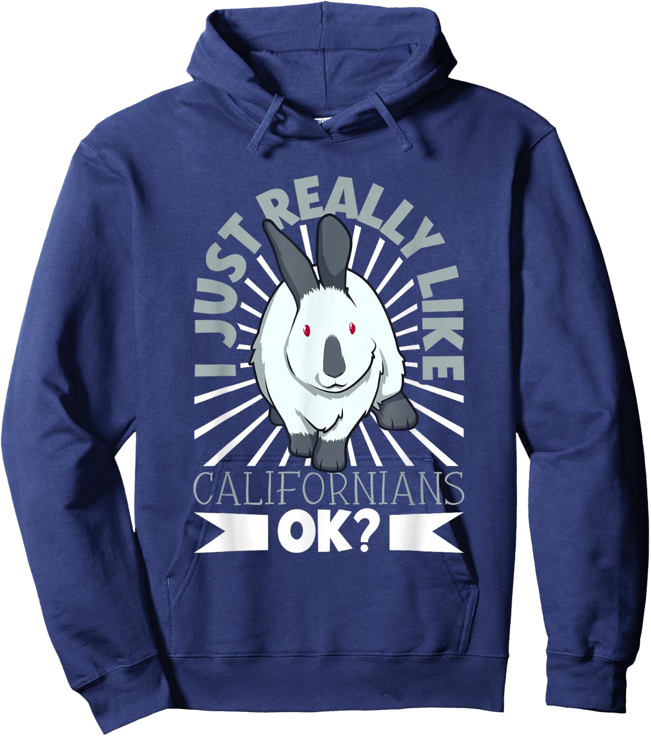 Rabbit Motif - California Rabbit Hoodie - Hoodie | Navy