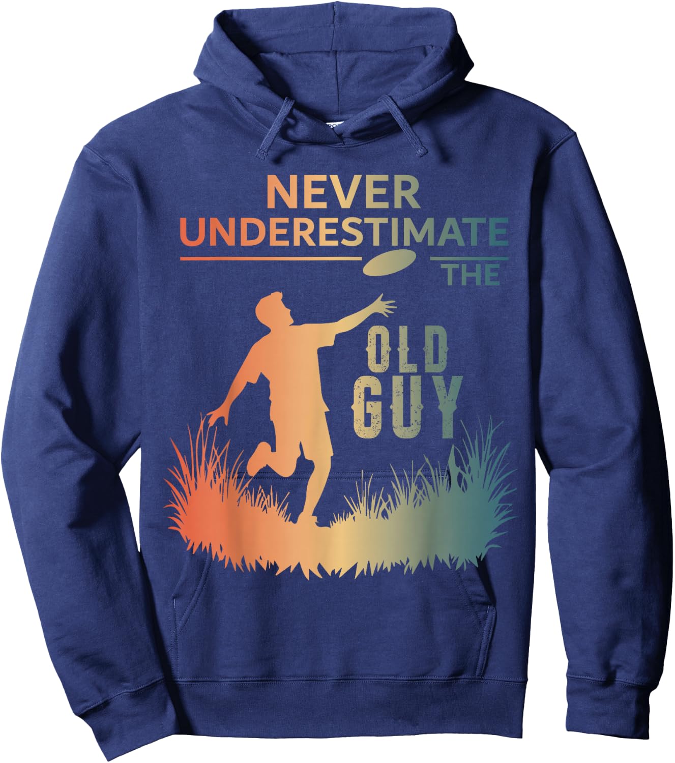 Disc Golf Art Grandpa Disc Golfer Disc Golf Player Hoodie - Hoodie | Navy