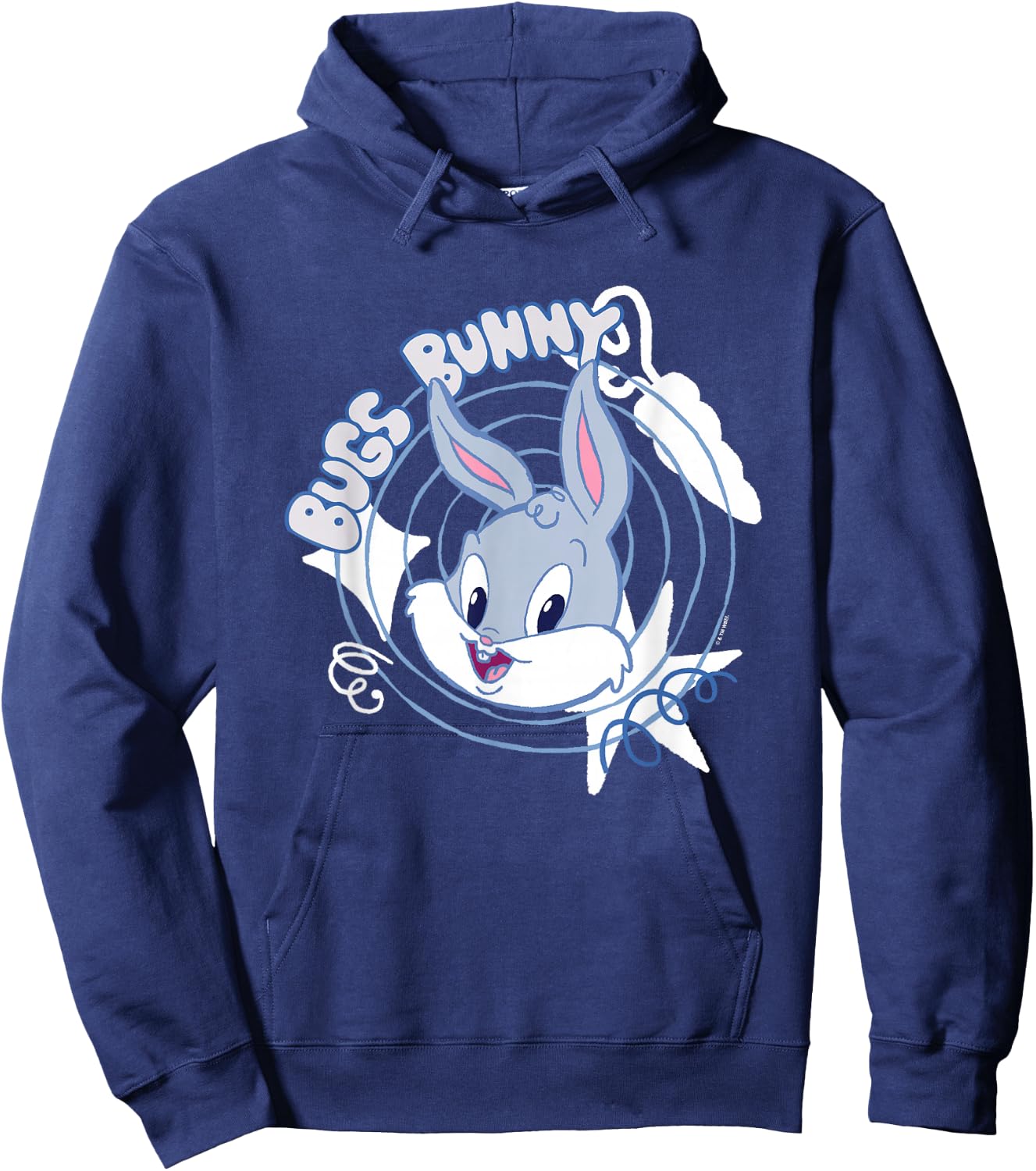 Looney Tunes Baby Bugs Bunny Big Face Cute Logo Hoodie - Hoodie | Navy