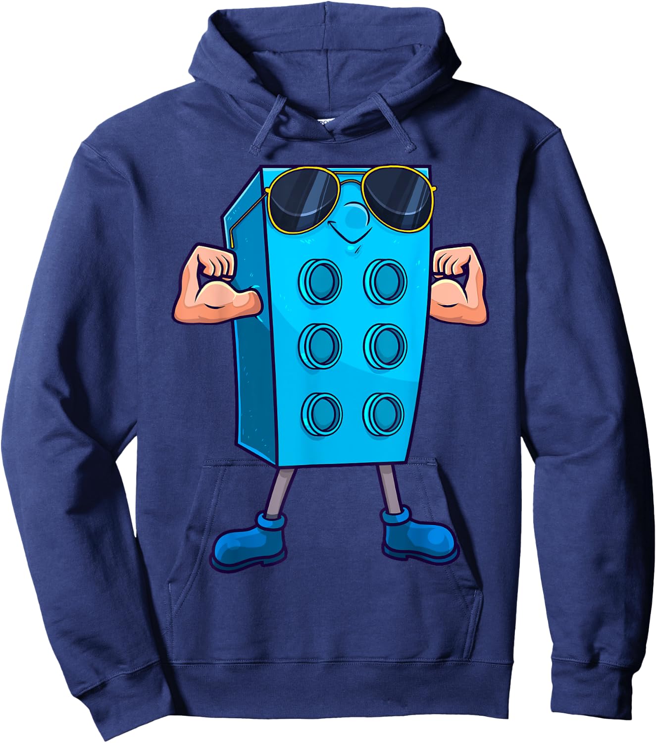 Brick Builder Master Building Blocks Birthday Funny Kids Boy Hoodie - Hoodie | Navy