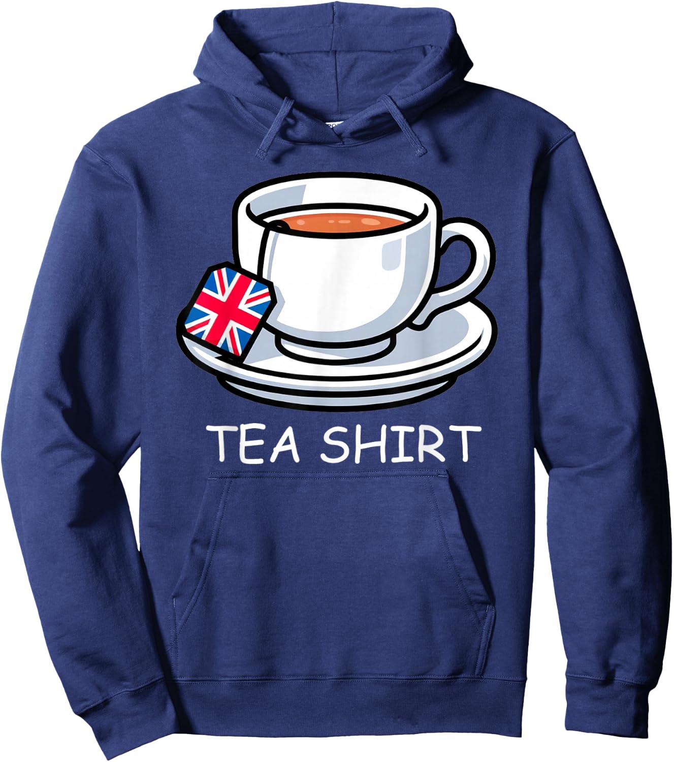 I Love English Tea Funny Memories Union Jack , Black, S Hoodie - Hoodie | Navy