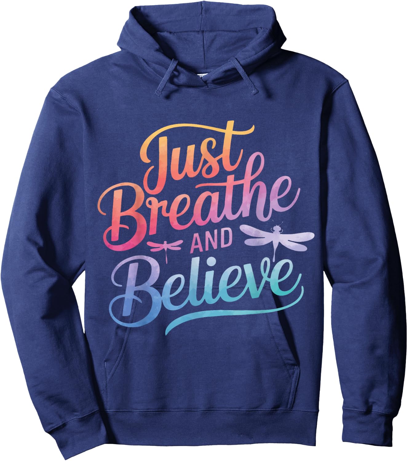 Dragonfly Just Breathe And Believe Hoodie - Hoodie | Navy