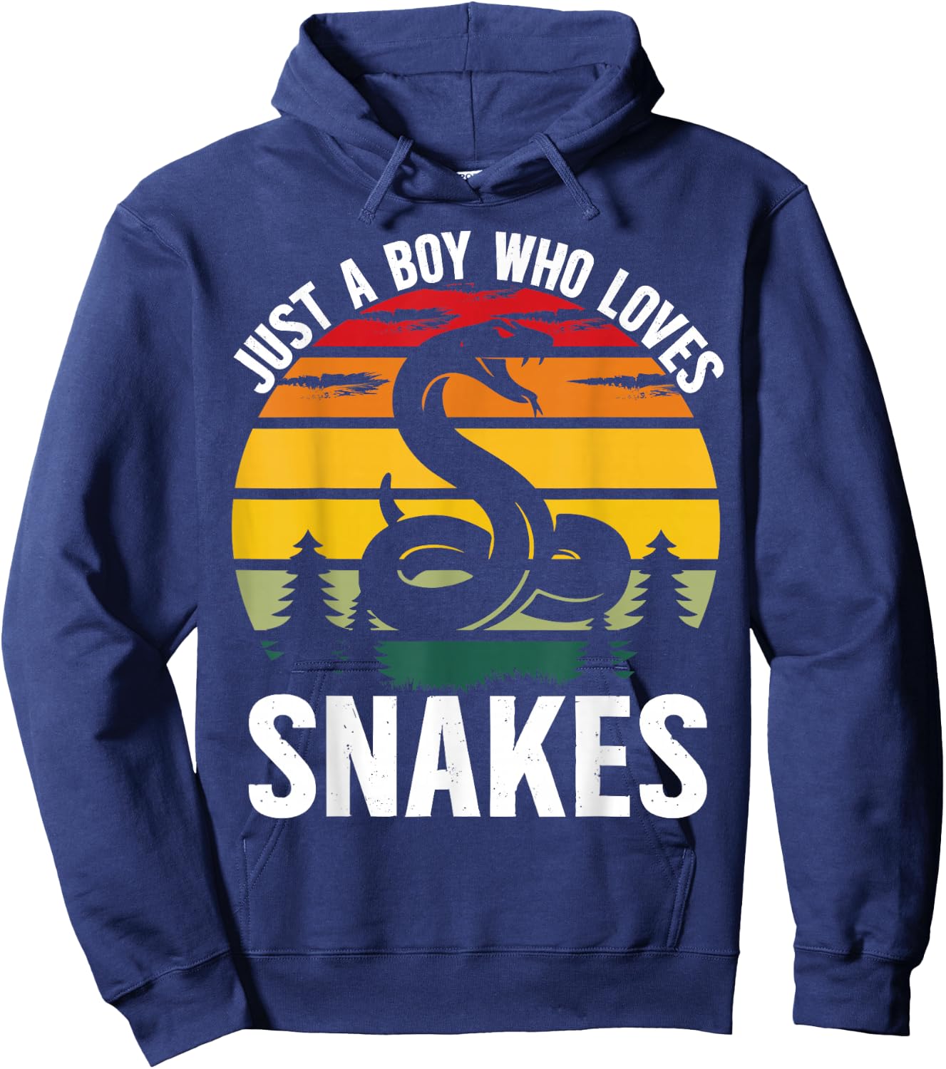 Just a Boy Who Loves Snakes Vintage Snake Lover Boys Kids Hoodie - Hoodie | Navy