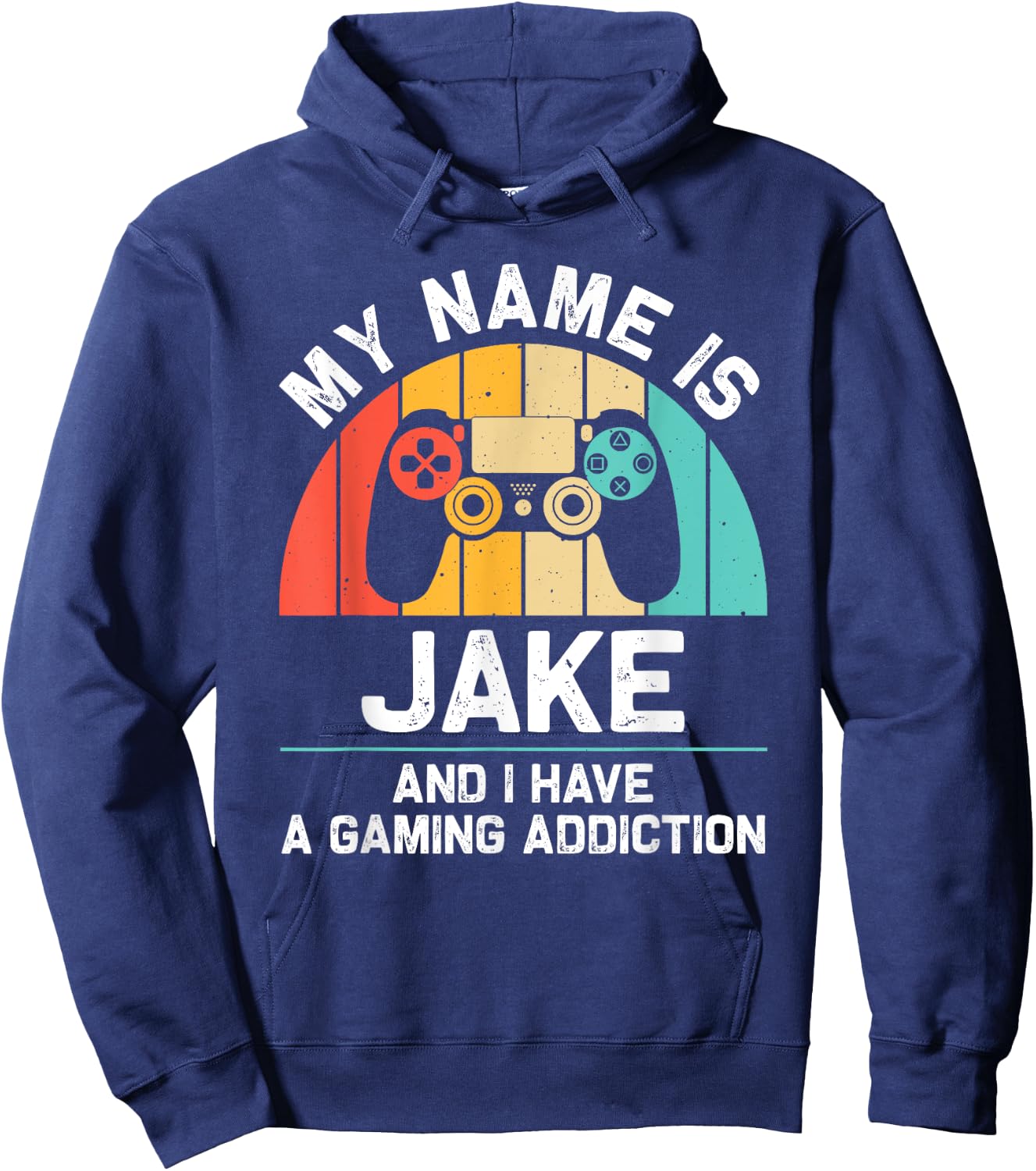 JAKE Gift Name Personalized Funny Gaming Geek Birthday Hoodie - Hoodie | Navy