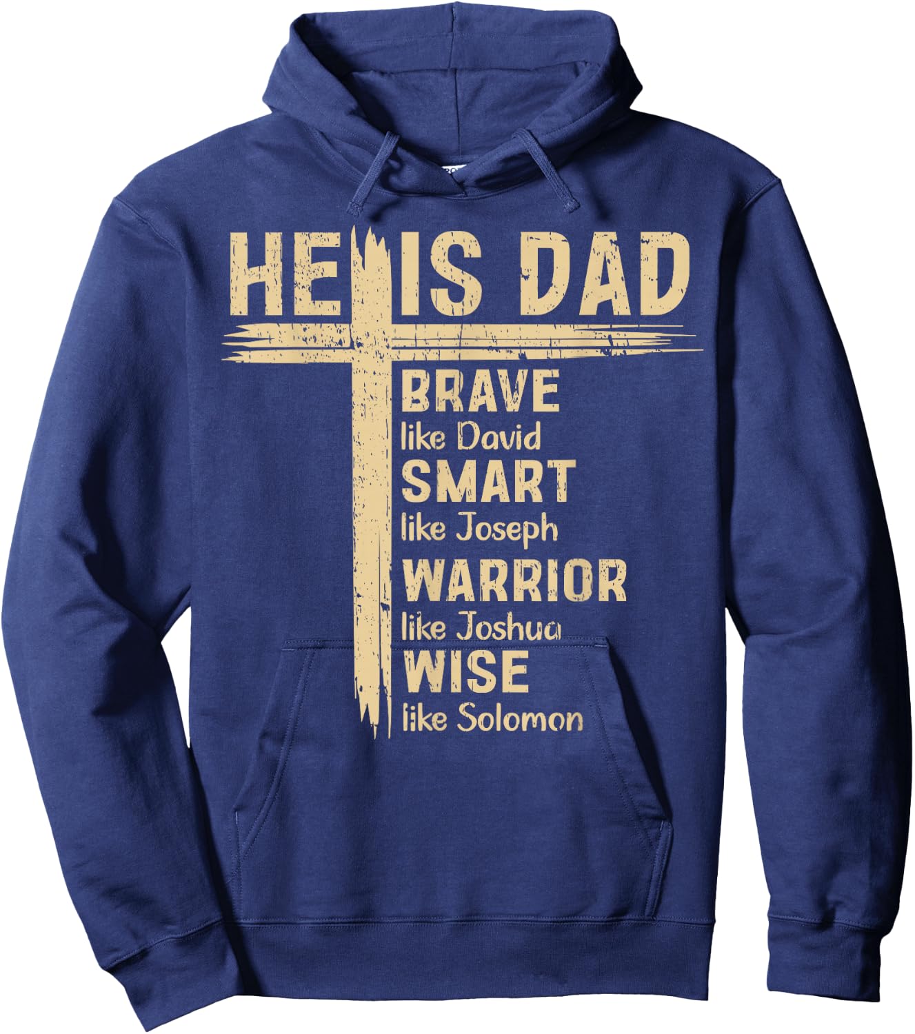 He is Dad Religious Happy Father's Day Christian Dad Bible Hoodie - Hoodie | Navy