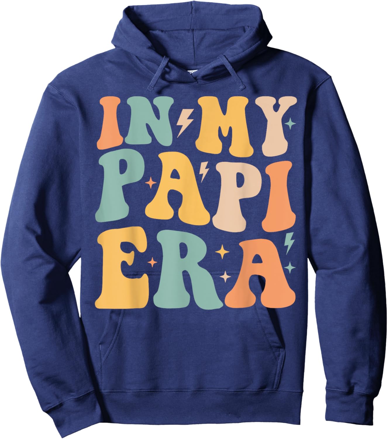 Retro Groovy In My Papi Era Father's Day Hoodie - Hoodie | Navy