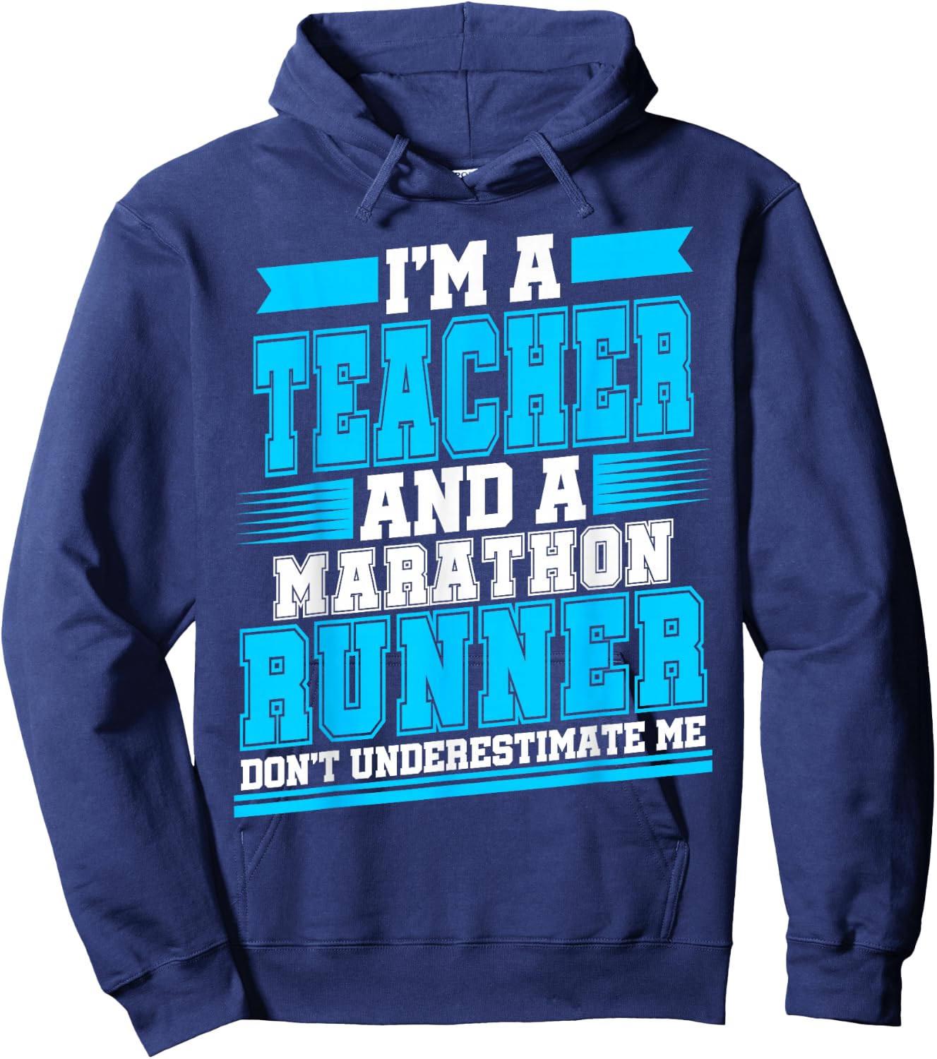 Marathon Runner Teacher Running Half First Race Hoodie - Hoodie | Navy